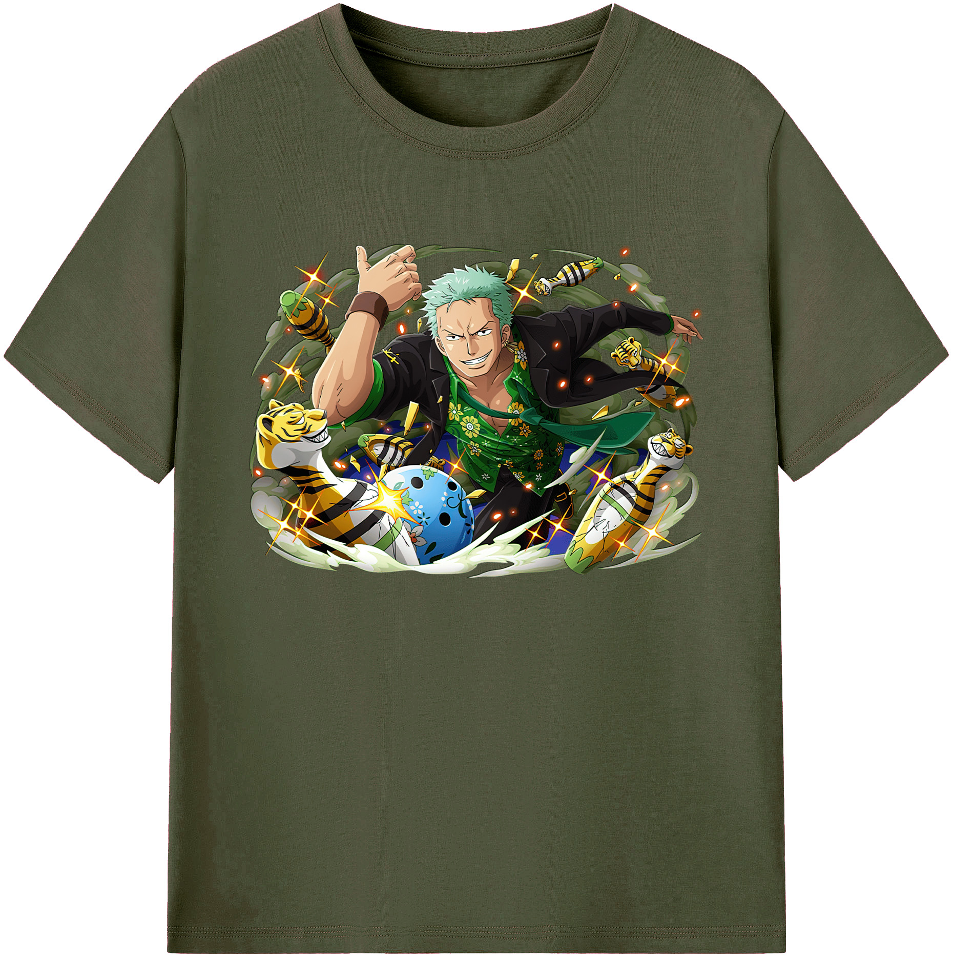 ワンピース ロロノア・ゾロ ONE PIECE Roronoa Zoro 綿100％ メンズ半袖Tシャツ｜肌触りやわらか＆通気性